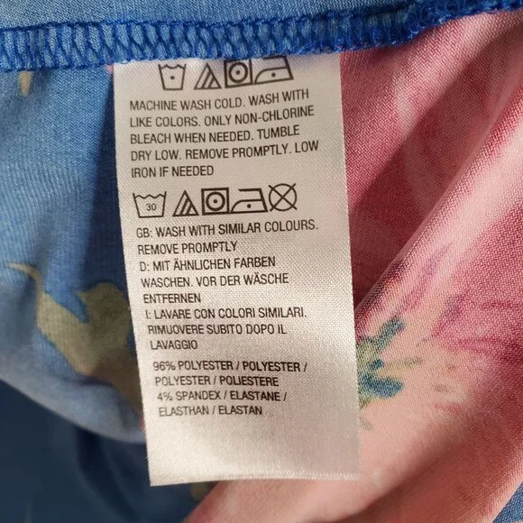 Susan Graver Size 1XLP 1XL Petite Top Floral Liquid Knit ShirtTail Hem Tropical - Picture 5 of 8